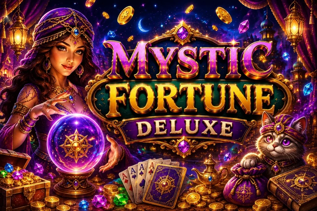 Căn phòng phép thuật cổ rực sáng bình dược liệu trong game 23VIN Mystic Fortune Deluxe